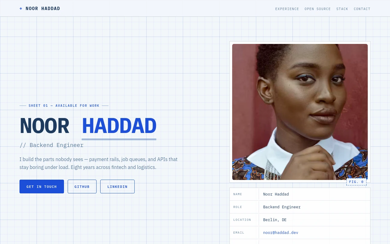 Blueprint — Developer portfolio template