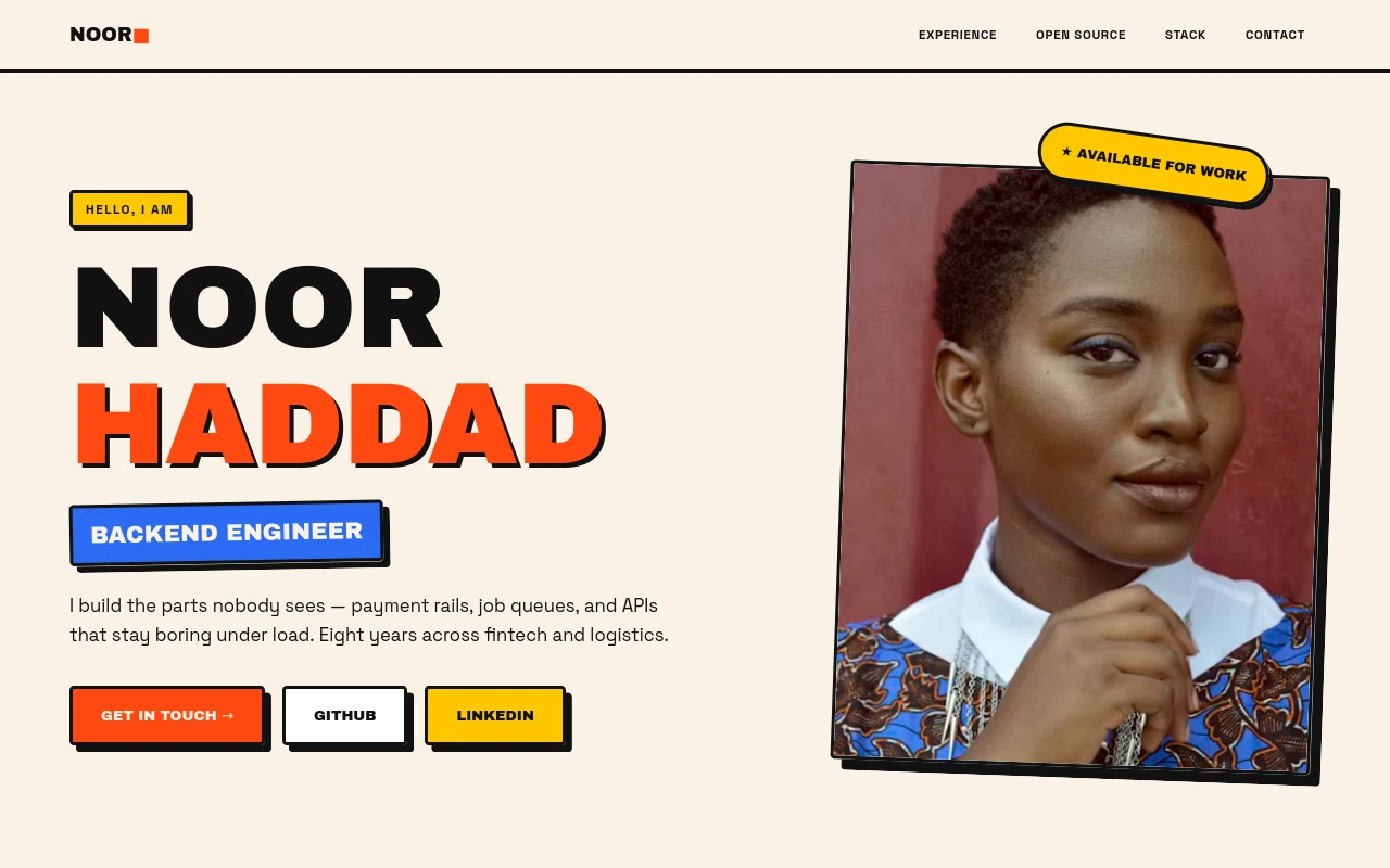 Brutal Type — Developer portfolio template