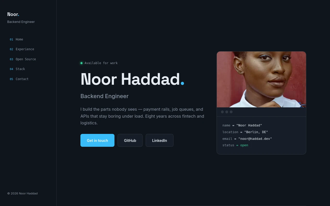 Slate Pro — Developer portfolio template
