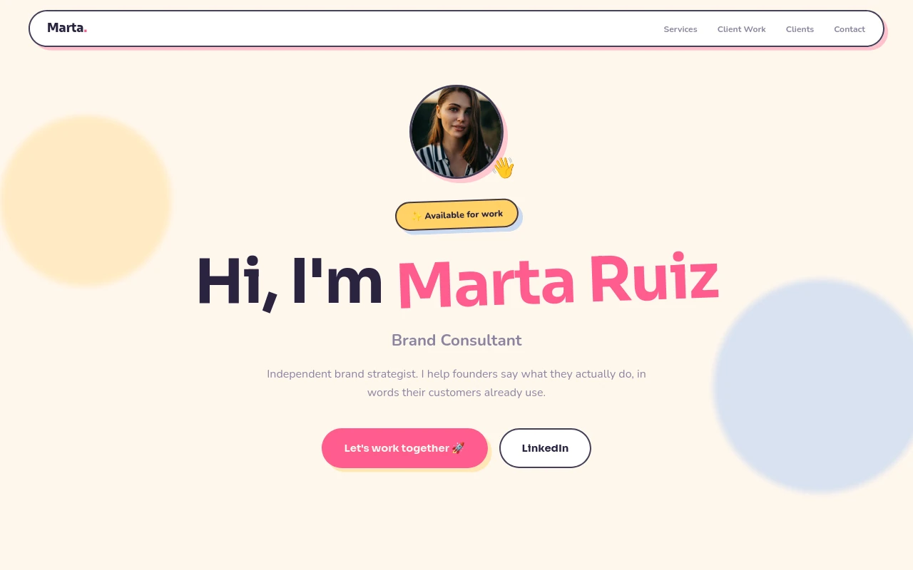 Pop — Freelancer portfolio template