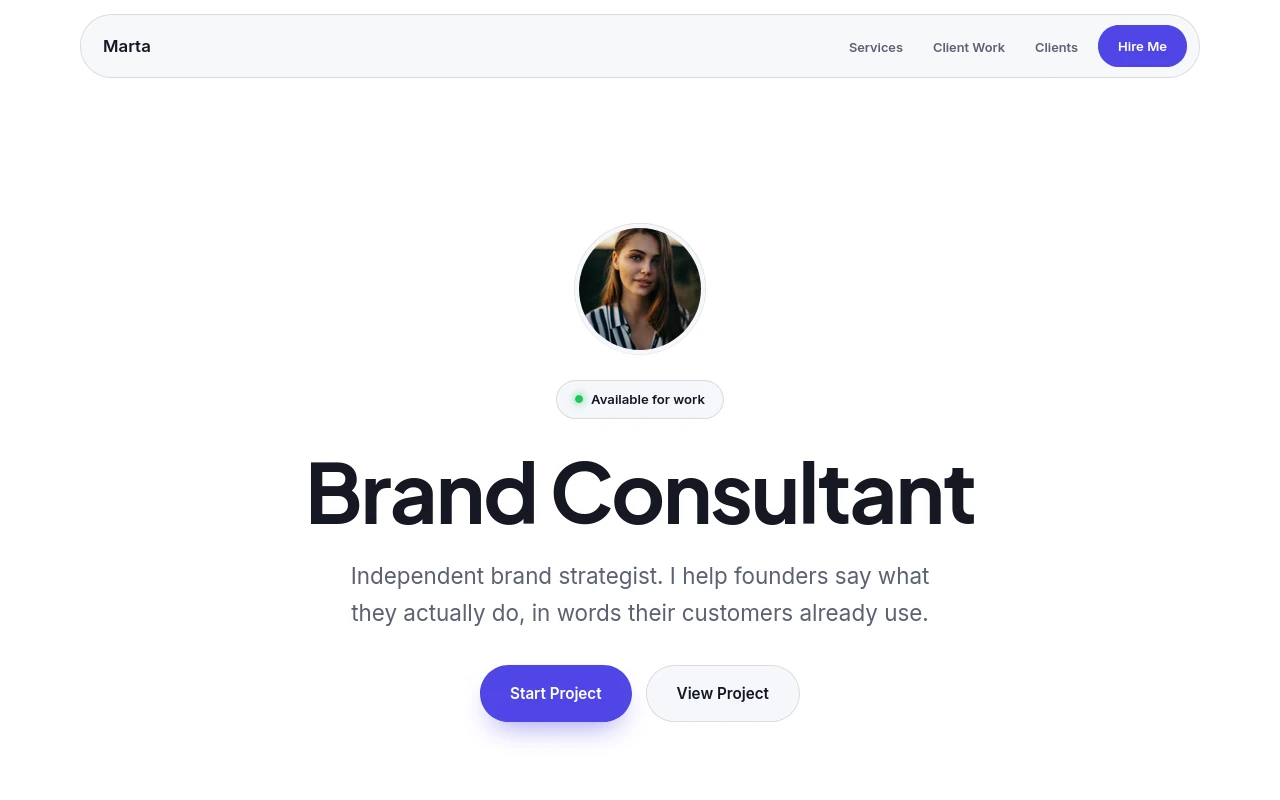 Studio — Freelancer portfolio template