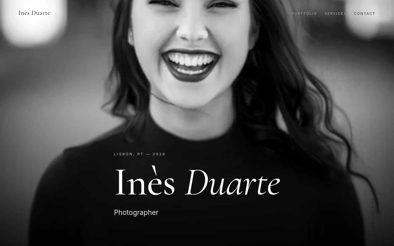 Monochrome — Photographer portfolio template