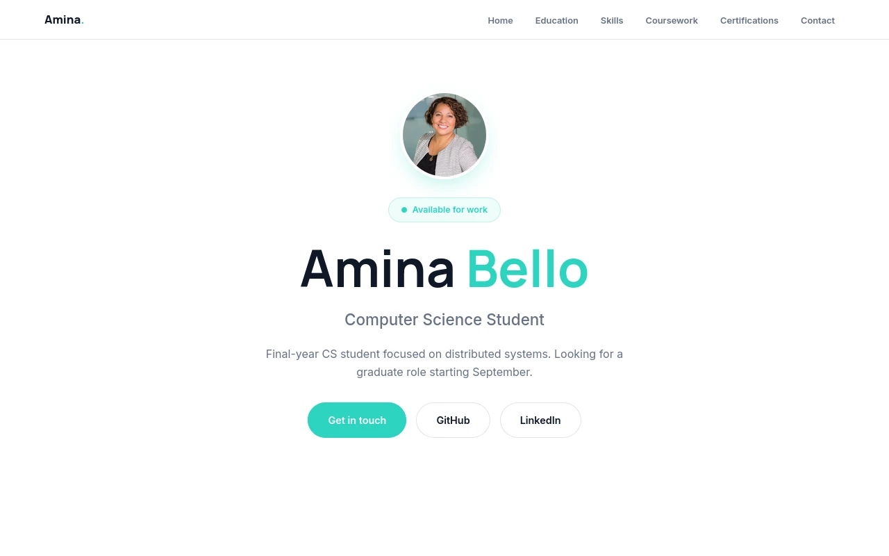 Career Launch — Student portfolio template