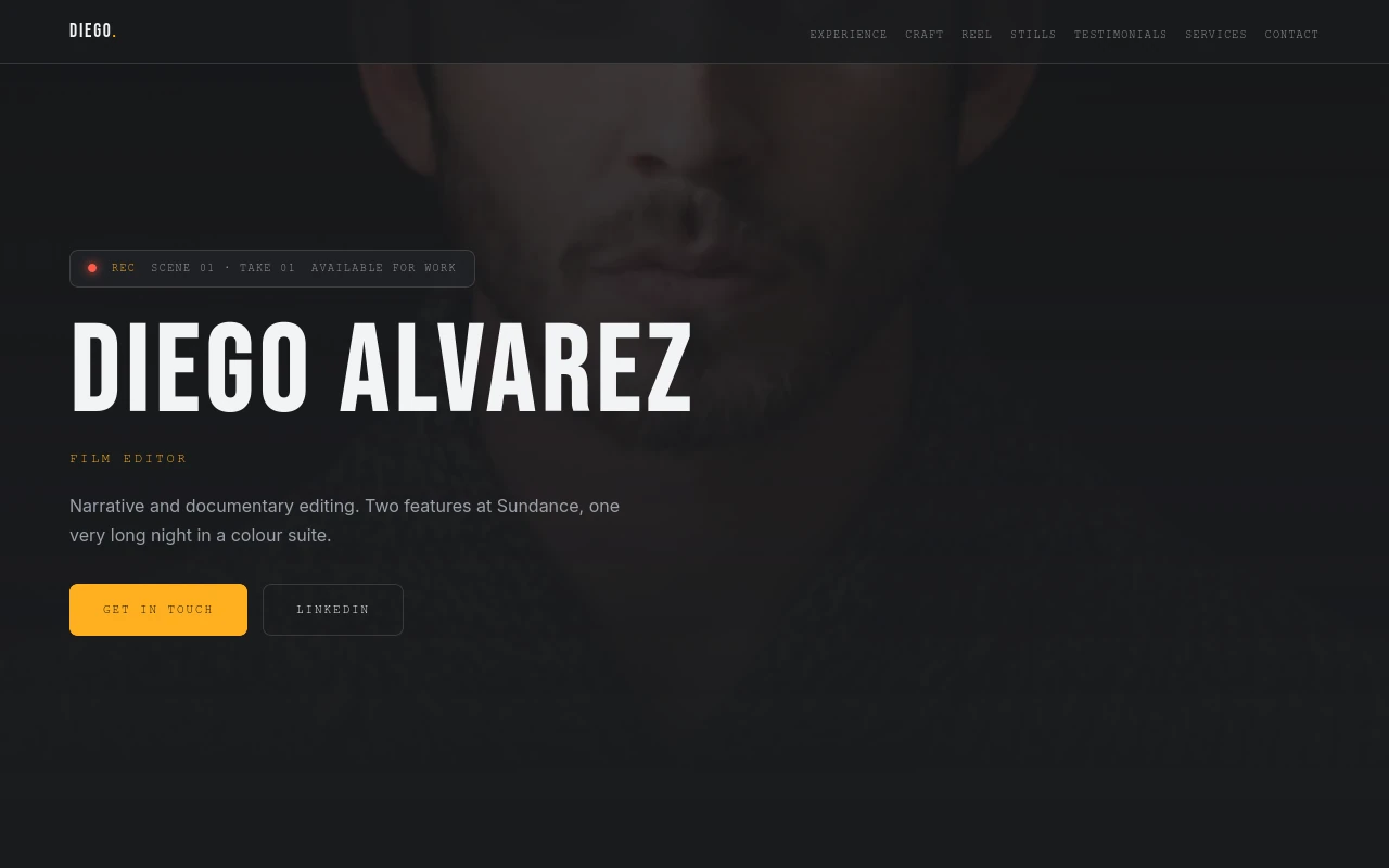 Film Reel — Video Editor portfolio template